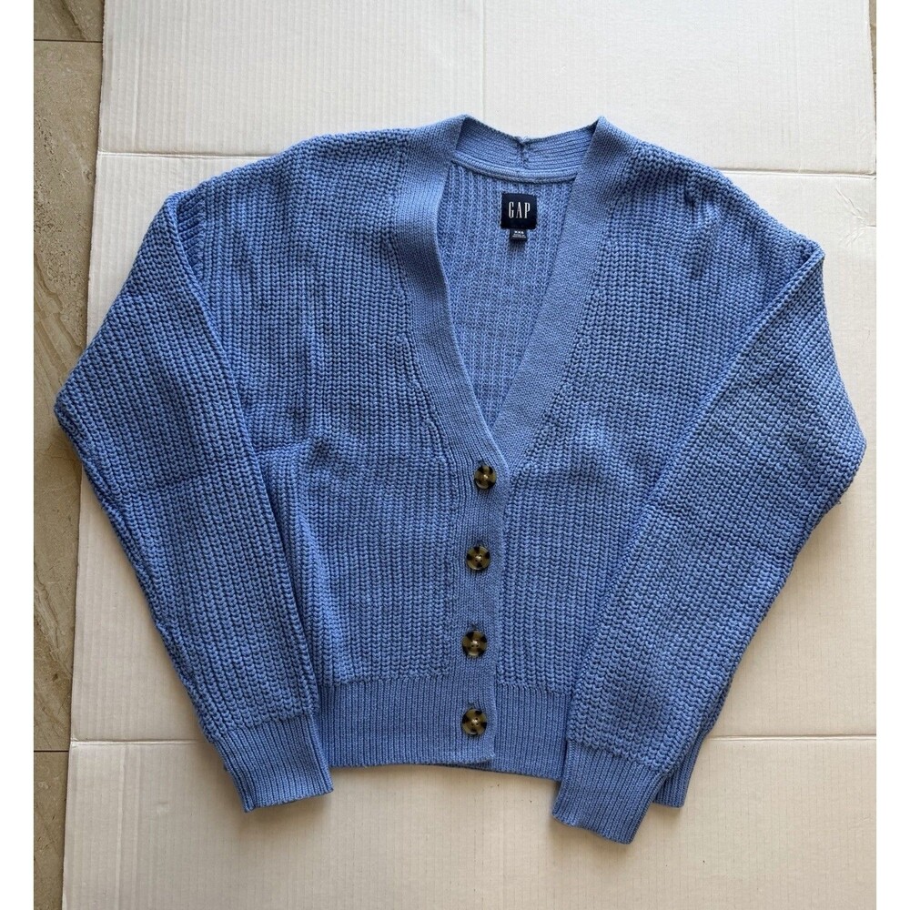 GAP Women’s Blue Knit Cardigan Sweater Button Front Long Sleeve Size XXS - Picture 11 of 15